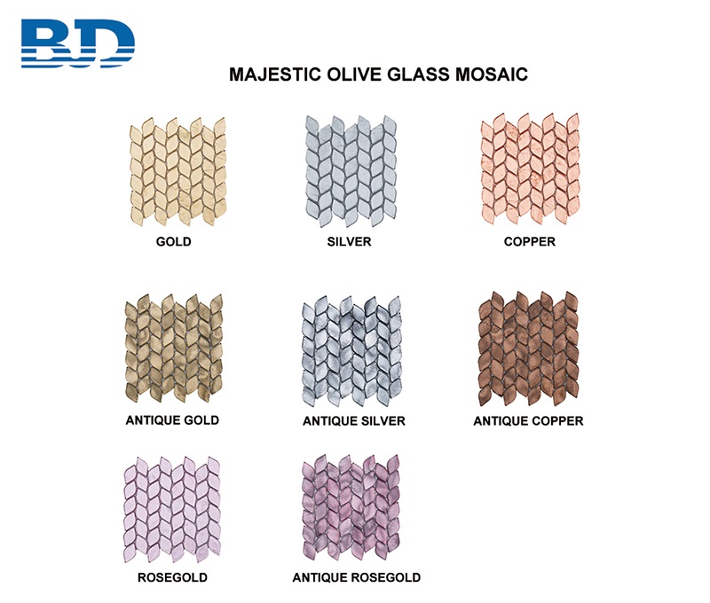 Majestic Olive Glass Mosaic (Gold)
