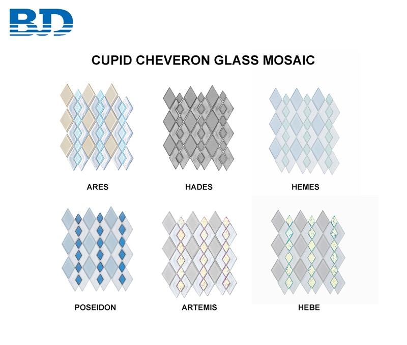 Cupid Cheveron Glass Mosaic (Hebe)