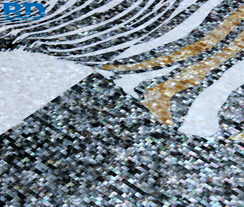 Zebra Seashell Mosaic Wall Mural