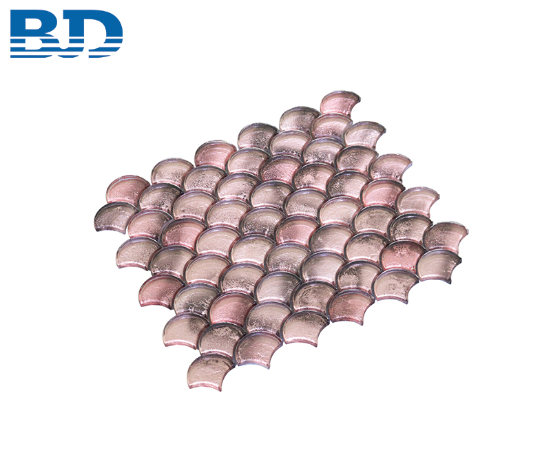 Morocco Fishscale Glass Mosaic (Antique Rose Gold)