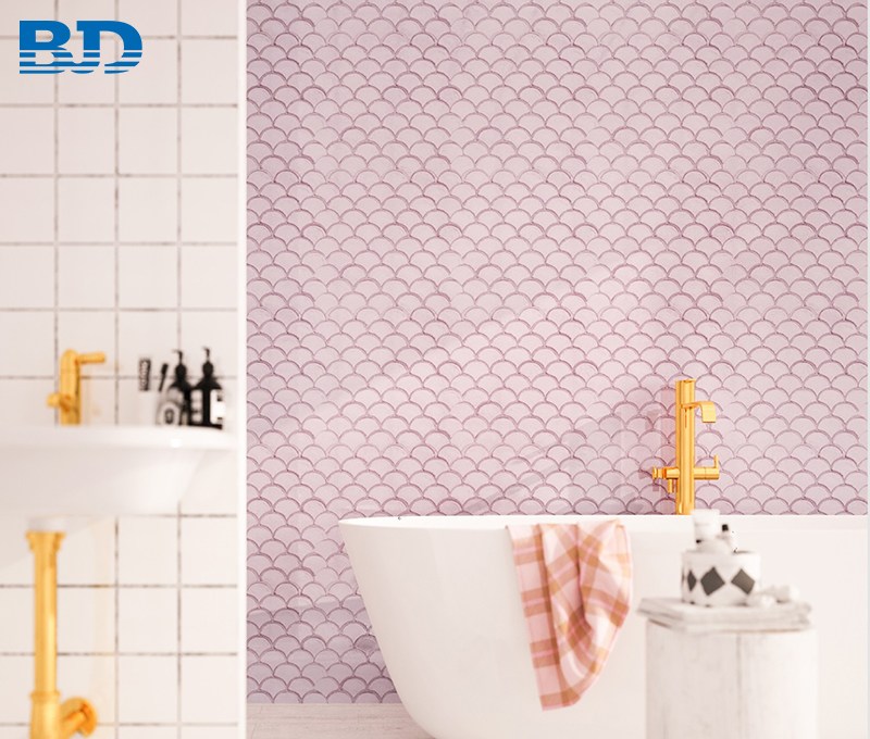 Fish Scale Glass Mosaic (Rose Gold)