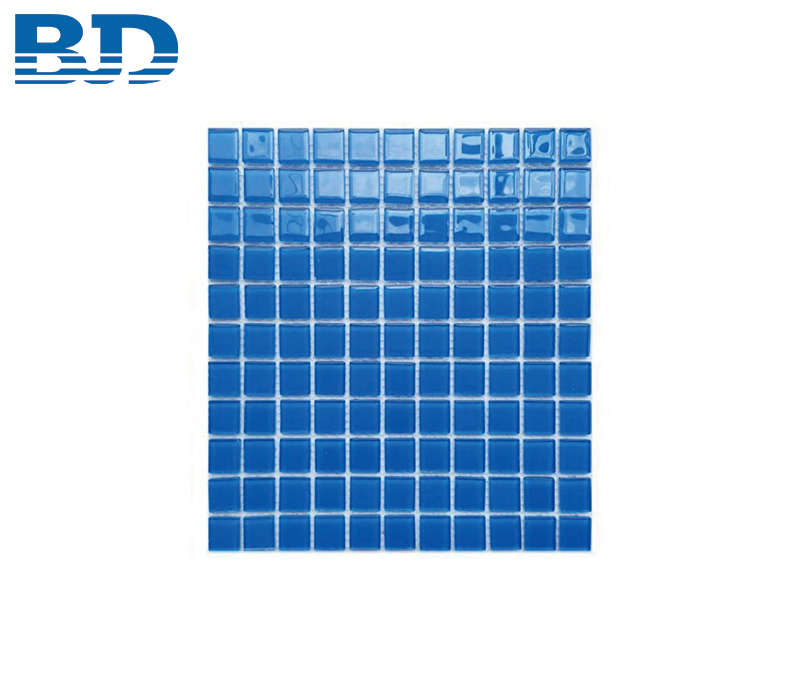 Solid Blue Glass Mosaic Tile