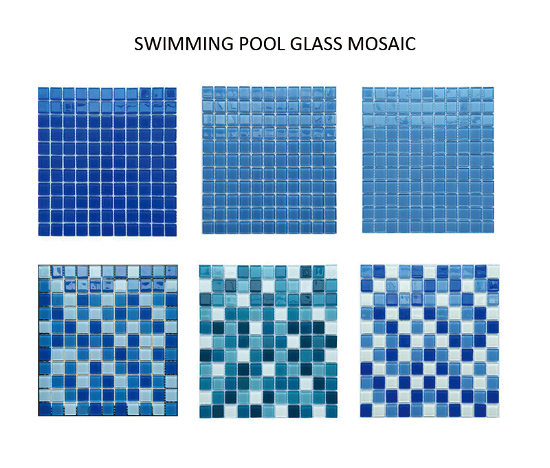 Solid Blue Glass Mosaic Tile