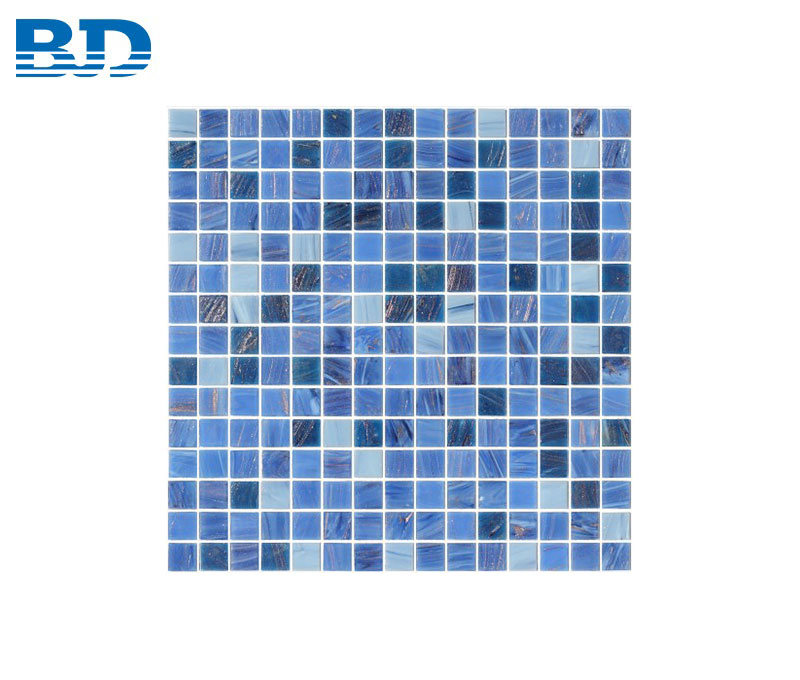 Golden Line Glass Mosaic Tile (Blue)