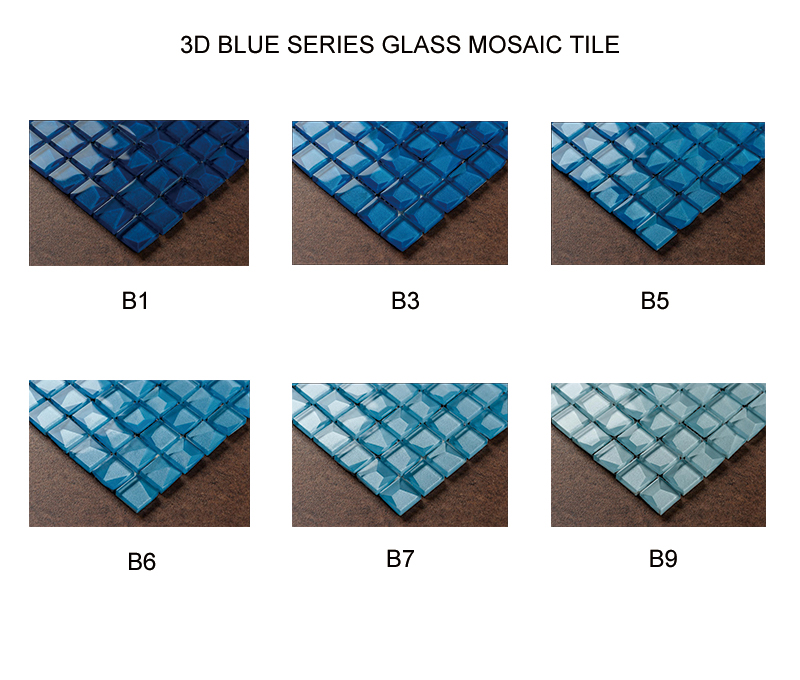 3D Edition Glass Mosaic (Saphire)