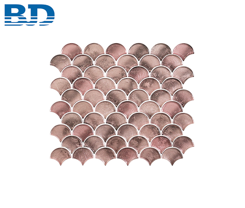 Morocco Fishscale Glass Mosaic (Antique Rose Gold)