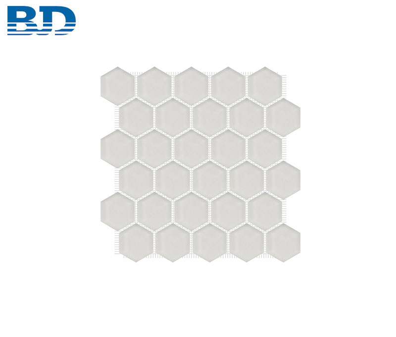 Matte Hexagon Glass Mosaic
